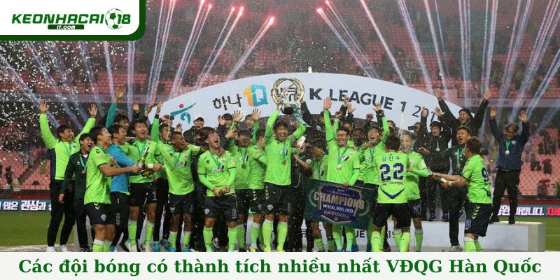 Các đội bóng có thành tích nhiều nhất tại VĐQG Hàn Quốc